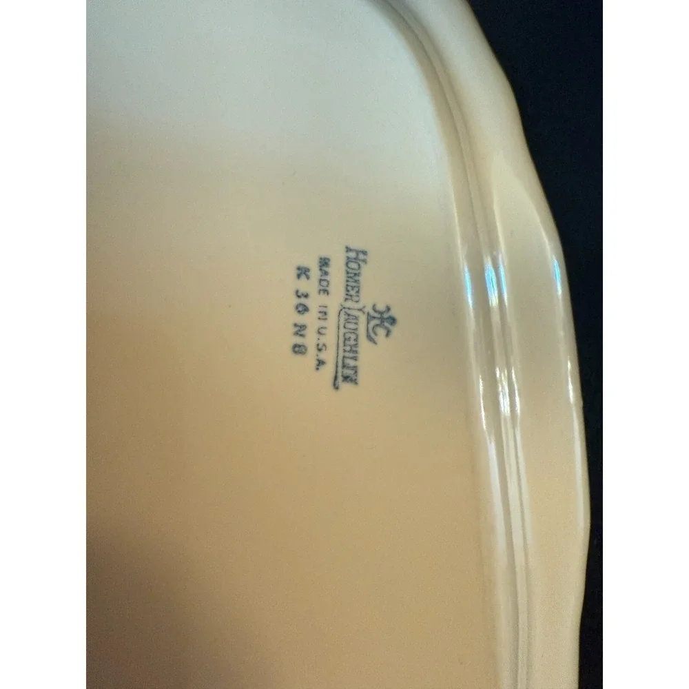 Wells Homer Laughlin‎ 13 x 10 PLATTER Century Shape Yellow Pink Flowers Art Deco
